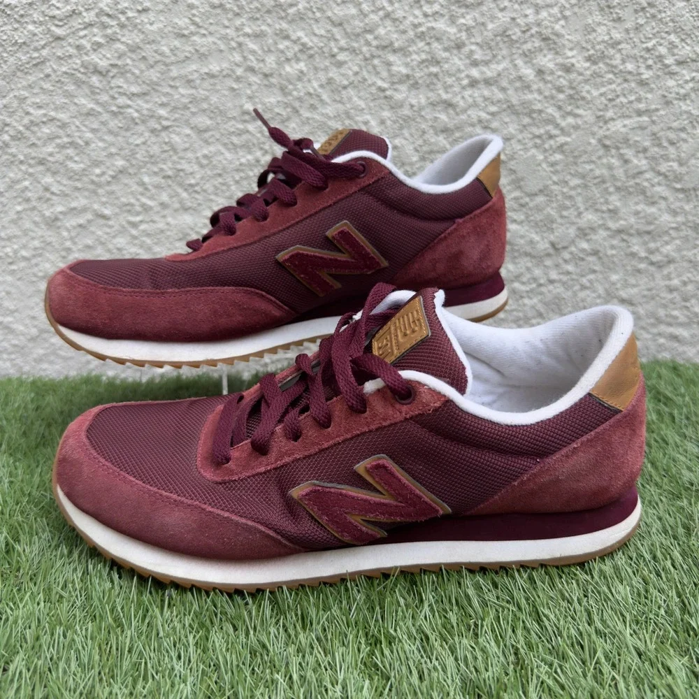 New Balance 501 Ripple Sole Burgundy Tan Gum Sneakers MZ501AAB Mens Size 10.5 US